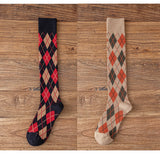 Winter Thick Knit Thigh High Socks Long Stockings Boot Fall Diamond Lattice Thigh High Socks Japanese Harajuku Socks