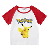 Children Pokemon Pikachu T Shirt Summer Clothing Short Sleeve T-shirt Cotton Leisure Sports