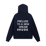 Rhude Hoodie USA Embroidered Hoodie Loose Men and Women
