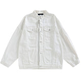 Men Denim Coat Jean Jackets Solid Color Frayed Denim Jacket Coat Men's Loose Zip Cardigan Denim Jacket