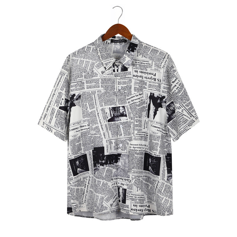 Men Hawaii Shirts Summer Men Loose Short Sleeve Shirt