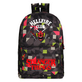 Stranger Things Hellfire Club Backpack Plaid Canvas Backpack Student Backpack