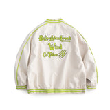 Alaska Varsity Jacket Spring Retro Patchwork Letter Embroidered Coat