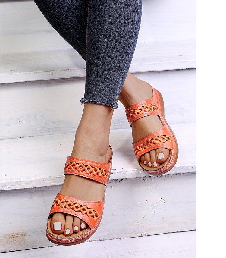 Women Open Toe Sandals Flats Summer Plus Size Sandals