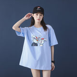 Bugs Bunny Shirt Summer Men and Women Short Sleeve T-shirt Loose Crew Neck Casual