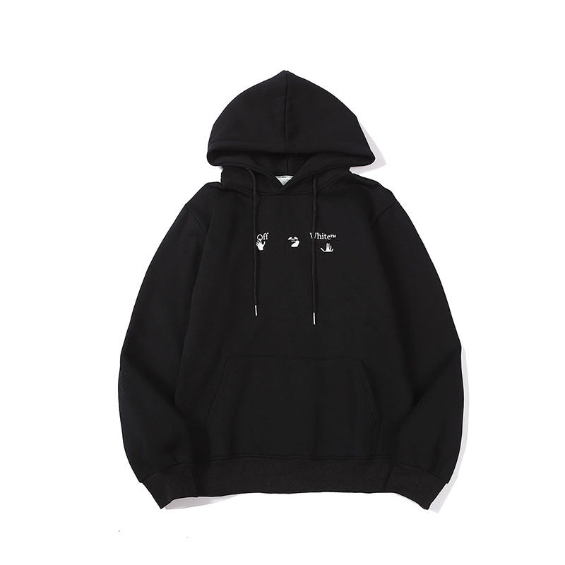 Loose Fleece-Lined  Blue Hedging Sweater hoodie