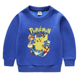 Children Pokemon Pikachu Hoodie Children's Fleece-Lined Sweater Boy plus Velvet Autumn and Winter Clothing Pikachu