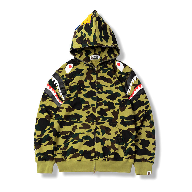 Bape Military Hoodie Autumn Men Camouflage Hoodie Coat