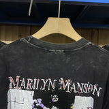 Marilyn Manson T Shirt Ins VTG Tee Three-Party Co-Branded Distressed Retro Short Sleeve T-shirt