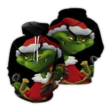 Grinch Hoodie Christmas Sweater Couple Sweater 3D Printed Loose