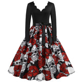 Skull Dress Skull Print Swing Dress