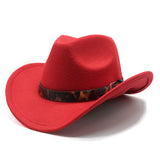 Cowboy Hats Belt Cowboy Hat Autumn and Winter Woolen Hat for Men and Women Fedora Hat