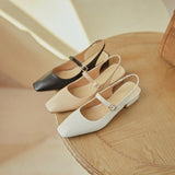 Flat Dress Sandals Summer Low Heel Square Toe Casual Sandals for Women