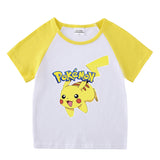Children Pokemon Pikachu T Shirt Summer Clothing Short Sleeve T-shirt Leisure Sports