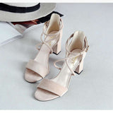 Nude Block Heel Peep Toe Sandals