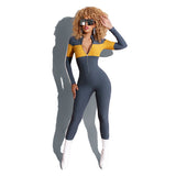 Autumn Jumpsuit Tight Jumpsuit Long Sleeve Pants Casual Multicolor