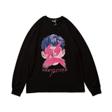 Mens Fall Outfits Long-Sleeved T-shirt Male and Female Trendy Brand Autumn and Winter Couple's Bottoming Shirt Graffiti Top