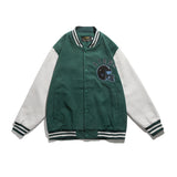 Vintage Letterman Jacket Autumn Style Rugby Patch Coat