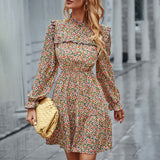 Emery Rose Dresses Printed Dress Autumn and Winter Long Sleeve Skirt