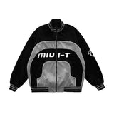 Varsity Jacket Vintage Letter Embroidery Contrast Color Velvet Jacket Men's Retro Loose Lapel Baseball Uniform