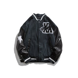 Baby Blue Varsity Jacket Men's Autumn Coat Casual Baseball Uniform