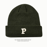 Toboggan Hat Women's Autumn and Winter Warm Blue Woolen Cap Men