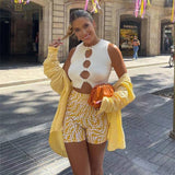 Music Festivals Rave Outfits Girls Tops Spring and Summer Women's Clothing Fashion round Neck Sexy Vest