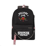 Stranger Things Hellfire Club Backpack Stranger Things School Bag USB Charging Backpack Large Capacity Travel Bag