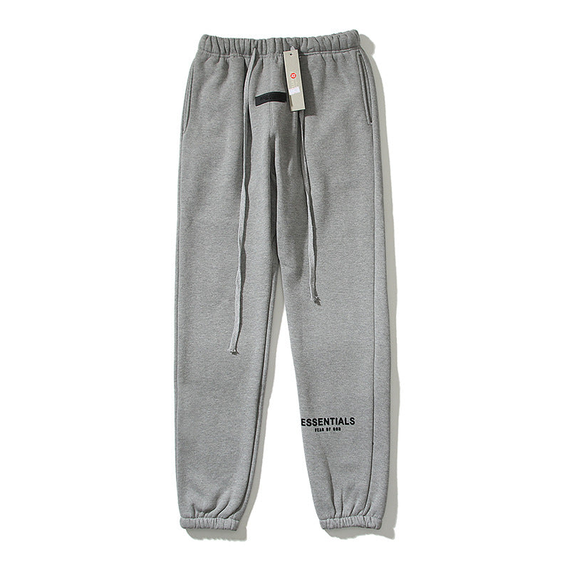 Kanye West Sunday Service Pant Fog Season 8 Flocking Ankle Banded Drawstring Fleece Lined