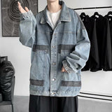 Men Denim Jacket Men's Denim Coat Autumn and Winter Leisure Baseball Uniform