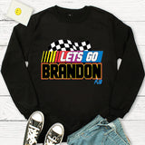 Let'S Go Brandon T Shirt English Letter Crew Neck Sweatshirt