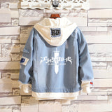 Comic Denim Jacket Men's and Women's Spring and Autumn Large Size Casual