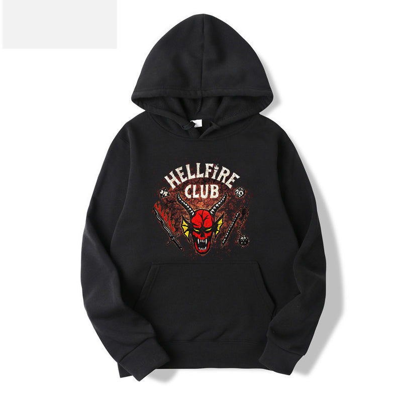 Stranger Things Hellfire Club Hoodie Printed Hooded Sweater