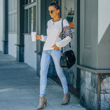 Women Fall Outfits Sweater Women Autumn Long Sleeve Crew Neck Sweater