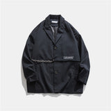 Men's Casual Suit Man Blazer Chain Stitching Suit Jacket Men Loose Lapels Casual Small Suit