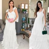 Women Lace Wedding Dress off-Shoulder White Evening Gown