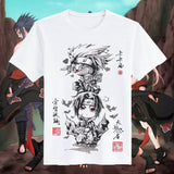 Itachi Uchiha Costume Naruto T-Shirt Naruto Sasuke Uchiha Skunk Kakashi Short Sleeve