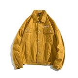 Yellow Varsity Jacket Autumn Jacket Men's Youth Light Clothing Outdoor Style Lapel Multi-Pocket Jacket
