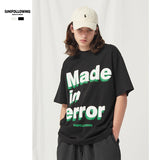 Preppy Aesthetic T Shirt Printed Couple Short Sleeve round Neck Loose