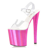 Hot Pink Heels Pink Solid Color High Heel Transparent Sandals Fish Mouth