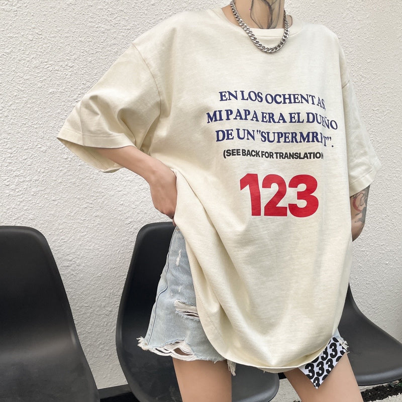 Rrr123 T Shirt Knight Printed Distressed Loose T-shirt