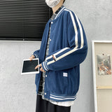 Blue Varsity Jacket Men's Spring and Autumn Corduroy Jacket Workwear Top Clothes Men's Clothing