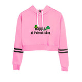 Saint Patrick's Day Closing High Waist Cropped Hoodie