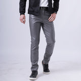 Men Leather Pants Spring/Summer Thin Men's Stretch Slim Fit Leather Pants