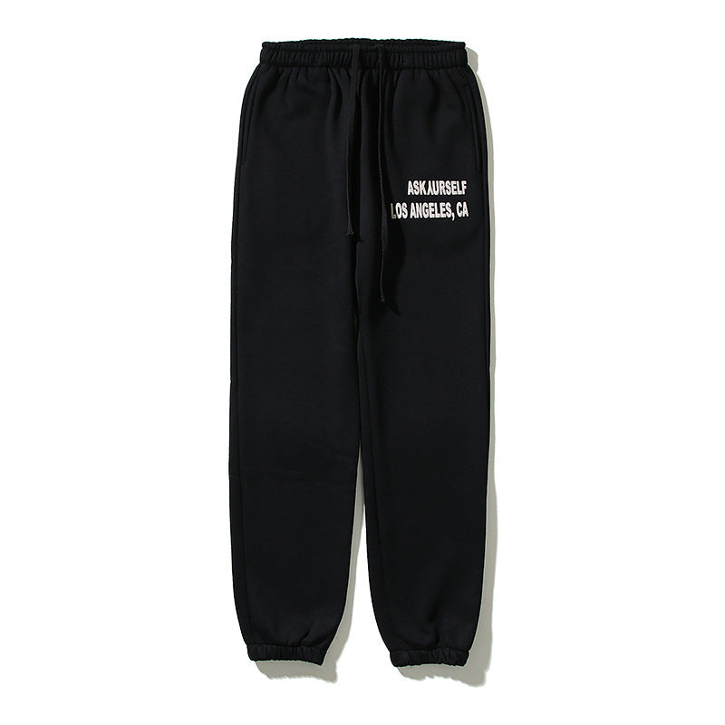 Kanye West Sunday Service Pant Autumn and Winter Ask Ankle-Tied Trousers Fog Fleece-Lined