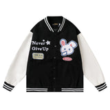 Baby Blue Varsity Jacket Spring and Autumn Baseball Uniform Men and Women Loose Jacket Coat
