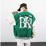 Skeleton Varsity Jacket Embroidery Stitching Baseball Uniform Men Spring and Autumn Jacket