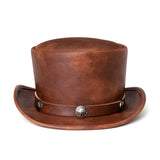 Top Hat Punk Halloween PU Leather Dome Neutral Magic Hat Gentleman Party Hat