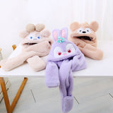 My Melody Hat Cute Cartoon Hat Scarf Gloves One-Piece Sleeve Cap StellaLou Children Autumn and Winter Plush All-in-One Warm Keeping Suit Kulomi