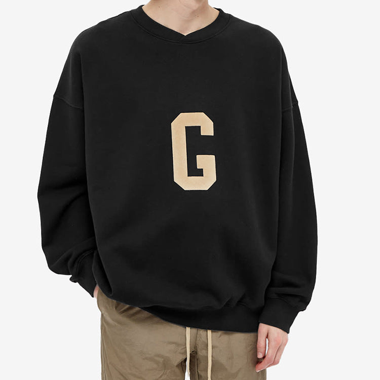 Fog Fear of God Essentials Sweatshirt Letter Flocking Printed Crew Neck Sweatshirt Couple Loose Pullover